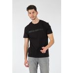 GMG 22103158 Fırenze Bisiklet Yaka Baskılı Kısa Kollu Siyah Erkek T-shirt