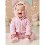 GMG Collection Baby 6-9-12-18 Ay Pembe Peluş Patikli Tulum