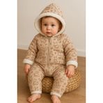 GMG Collection Baby Baskılı Polar Welsoft Lu Tulum 9AY,12AY18AY Unisex - Bej - 9 - 12 Ay