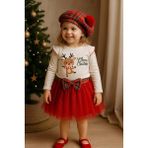 GMG Collection Baby Kız Çocuk Yılbaşı Etek Takım, Fransız Şapkalı - 2 Yaş - Kırmızı