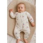 GMG Collection Baby Kız - Erkek Baklava Desenli Içi Yünlü Uyku Tulumu, Tulum, Astronot Tulumu - Ekru - 18 - 24 Ay
