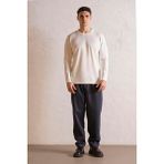 gmg firenze Bisiklet Yaka Basic Triko Erkek Kazak - Ekru - 2XL