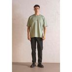 gmg firenze Bisiklet Yaka Invısıble Baskılı Oversize Erkek T-Shirt - Mint