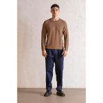 gmg firenze Bisiklet Yaka Slim Fit Erkek Kazak - Karamel