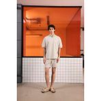 gmg firenze Dik Yaka Pamuklu Regular Fit Erkek T-Shirt - Bej