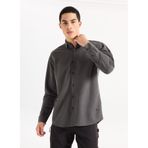 GMG FIRENZE Düğmeli Slim Fit Gömlek, M, 5003330851, Antrasit, Erkek