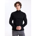 gmg firenze Gmg Fırenze Dik Yaka Slim Fit Siyah Erkek Kazak GU25MFW04031 - XL