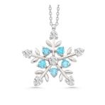 GMS Aquamarine Taşlı Kar Tanesi Kadın Gümüş Kolye