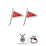 GMS CG Cup Motosiklet 2 adet Makam Bayrağı Beyaz+Bobin Tel kılıfı