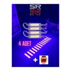 GMS Cg Depo - Çamurluk Yan Kapak uyumlu modifiye 12v Mor Parmak Led 4 Adet + Tzmanya sticker - SRN