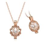 GMS Rose Beyaz İnci Kafesli Lotus Kadın Gümüş Kolye