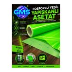 GMS WORLD FOSFORLU YEŞİL TEMALI YAPIŞKANLI RULO ASETAT / ÖLÇÜLERİ 45cm X 2m X 0,08mm