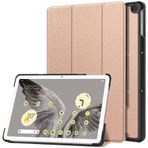 GMUJIAO kılıf Google Pixel Tablet 11 inch ile Uyumlu,Ince Koruyucu Kılıf,Ultra İnce Kapak Üç Katlı Stant Sert Kabuk Kılıf,Otomatik Uyanma/Uyuma Koruyucu Kapak-Altın Gül
