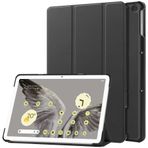 GMUJIAO kılıf Google Pixel Tablet 11 inch ile Uyumlu,Ince Koruyucu Kılıf,Ultra İnce Kapak Üç Katlı Stant Sert Kabuk Kılıf,Otomatik Uyanma/Uyuma Koruyucu Kapak-Siyah