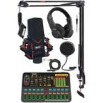 Gmx-1 Platinium Head Set Condenser Mikrofon Ses Kartı Kulaklık Canlı Yayın Paketi