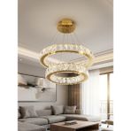 Gn Gen Aydınlatma Plaket Kristal Taş Işlemeli Gold Paslanmaz Ledli 30-40 cm