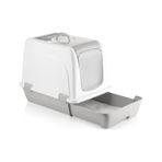 Gnd Orta Boy Çekmeceli Kapalı Kedi Tuvaleti + Kürek 47 x 23.5 x 55 CM gri