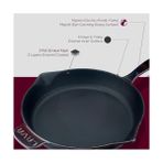 Gndz Store Lava Metal Premium Serisi - Döküm Kızartma Tavası, Yuvarlak, 28 Cm, Majolik Mor - Option-1 - --