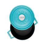 Gndz Store Lava Metal Spring Serisi - Döküm Tencere, Yuvarlak, 24 Cm, Mat, Parlak Siyah Taban, Kırmızı - (No Color) - Option-1