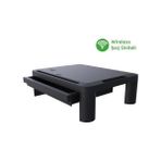 Gndz Store Lome Premium Monitör Yükseltici, Yükseklik Ayarlanabilir, Çekmeceli, Wifi Şarj Üniteli - 1BW-Beyaz