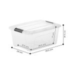 Gndz Store Ohyama, 3'lü Set Istiflenebilir Saklama Kutusu, Klik Kilitli – New Top Box Ntb-15 – Plastik, Şeffaf, 3 x 15 L, U 39,5 x G 29 x Y 18,6 cm - -50 C