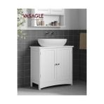 Gndz Store Vasagle 2 Kapılı Lavabo Dolabı, Banyo Dolabı, Ayarlanabilir Raflar, Bol Depolama Alanı, 60 x 30 x 60 Cm, Beyaz BBC01WT - 0-Koyu Mavi - Option-1