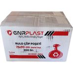 Gnr Endüstriyel Battal Çöp Torbası Poşeti - 2 Kat - Siyah - 300 Gr. - 75X90 Cm. -10X20 Rulo / Koli