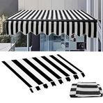 Générique Geri Çekilebilir Teras Stor Perde Yedek Kumaş (Çerçevesiz), Pencere ve Kapılar için Polyester Su Geçirmez Güneşlik, Siyah A, 3 x 2 m/10 x 6,5 fit