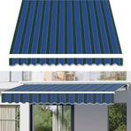 Générique Kumaş Geri Çekilebilir Teras Stor Perde (Çerçevesiz), Pencere ve Kapılar için Polyester Su Geçirmez Güneşlik, Mavi-Yeşil, 3 x 1,5 m/10 x 5 fit