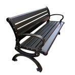 Générique Masif Ahşap Bahçe Bankı, Sert Ahşap Banklar, Döküm Alüminyum Bahçe Bankı, Park Bankı, Geniş Sırt ve Kolçaklı Veranda Mobilyaları, Park için (Boyut: 150 cm / 59 inç)