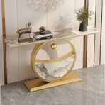 Générique Metal konsol, komodin, sinterlenmiş taş tepsi, giriş, koridor, oturma odası için dar koridor masaları (Renk: Çiçek, Boyut: 120 x 30 x 80 cm)