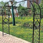 Générique Tel Örgü Bahçe Kemeri, Metal Bahçe Kemeri, Gül Kemeri, Düğün Kemerleri, Galvanizli Ekstra Büyük Tırmanma Bitkileri için, Siyah, 1,8 x 2,3 m