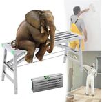 Générique Yüksekliği Ayarlanabilir Çalışma Platformu, Katlanabilir ve Taşınabilir İskele, Tavan Temizliği için Sağlam Alüminyum (200 cm/6,5 ft)
