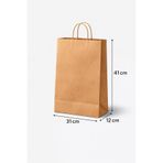 GNS 31x12x41 Kraft Burgu Saplı Karton Çanta karton poşet kağıt poşet 50 li paket