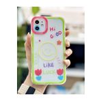 Go Aksesuar Iphone 11 ile Uyumlu (Köşeli - 12 Görünümlü) Şeffaf Hi Good Baskı Desenli Silikon Kılıf