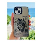 Go Aksesuar Iphone 13-14 VE 15 ile Uyumlu Parmak İzi Bırakmaz Baskı Desenli Metalik ELECTRO Silikon Kılıf
