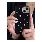 Go Aksesuar Iphone 13-14 ve 15 Uyumlu 3d Pearl Oyuncak Tasarımlı Esnek Silikon Kılıf - Siyahpearl