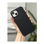 Go Aksesuar Iphone 14 Plus ve 15 Plus ile Uyumlu Içi Kadife Leke Tutmaz Sıvı Silikon Lansman Kılıf