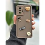 Go Aksesuar Xiaomi Note 10 Pro Uyumlu Çikolata Baby Oyuncak Tasarımlı Silikon Kılıf - Brown - Redmi Note 10 Pro