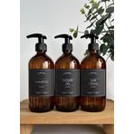 GO BLOBS 3'lü Set 500ml Amber Şişe Shampoo & Shower Gel & Hair Cream Siyah (siyah(shampoo shower gel hair cream))