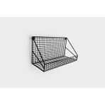 Go dekor Dekoratif Metal Duvar Organizer Rafı Siyah