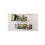 GO DEKOR Metal 2li Set Rüstik Çalışma Odası, Banyo Ve Mutfak Tel Duvar Rafı - Siyah