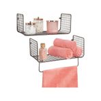 Go Dekor Metal Banyo & Mutfak Havlu Askılı Duvar Rafı ( 2Li Set )