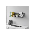 GO DEKOR Metal Tel 50x25x15 Çok Amaçlı Duvar Rafı/Çiçeklik/ (siyah Renk)