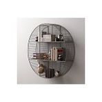 Go dekor Tel Metal Kafes Grid 9 Gözlü Yuvarlak Duvar Rafı/tam Çapı 100cm Siyah