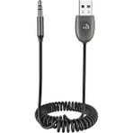 Go-Des Go Des GD-BT27 Spiral Kablo Tasarımlı Aux Bluetooth Adaptör V5.1 Siyah