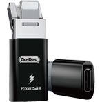 Go-Des Go Des GD-CT029 PD30W Gan Teknolojili Type-C To Lightning & Usb-A Otg Çok Yönlü Dönüştürücü Adaptör - Siyah