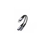 Go-Des Go Des GD-UC162 3.5mm Jack Girişli Type-C 2in1 Şarj ve Ses Kablosu Siyah