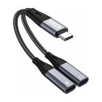 Go-Des Go Des GD-UC163 Type-C 2in1 Şarj ve Ses Kablosu Siyah