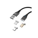 Go-Des Go Des GD-UC501 3 in 1 Magnetik USB Kablo 3A Mıknatıslı Şarj Kablosu 100 cm Data Kablo